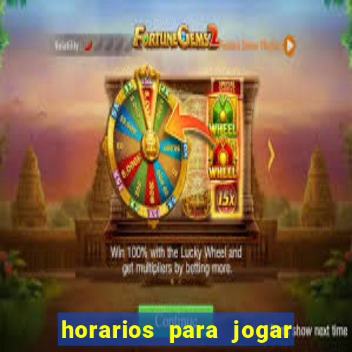 horarios para jogar fortune tiger