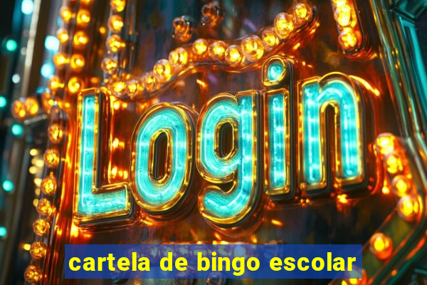 cartela de bingo escolar