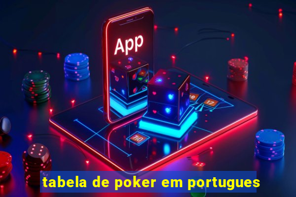 tabela de poker em portugues