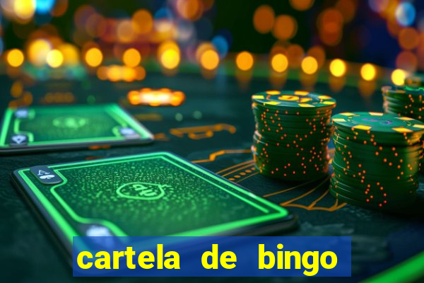 cartela de bingo para preencher