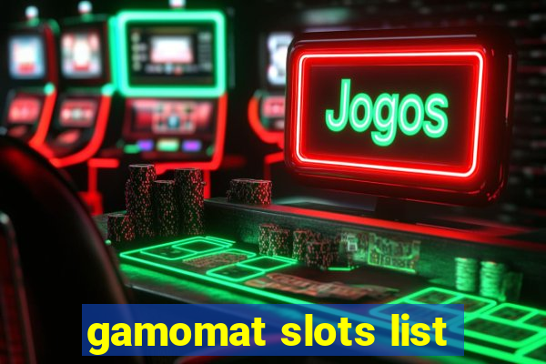 gamomat slots list