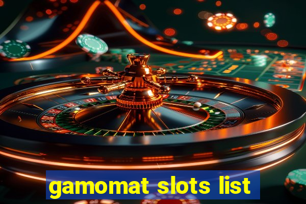 gamomat slots list