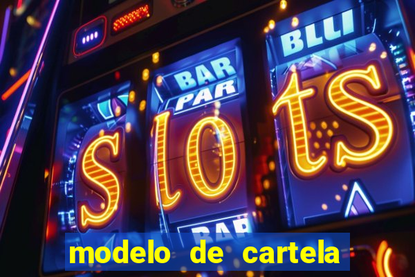 modelo de cartela para bingo