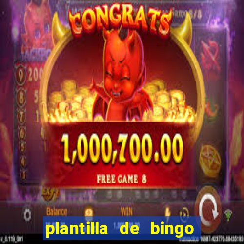 plantilla de bingo para editar