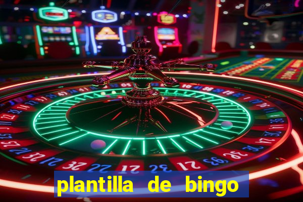 plantilla de bingo para editar