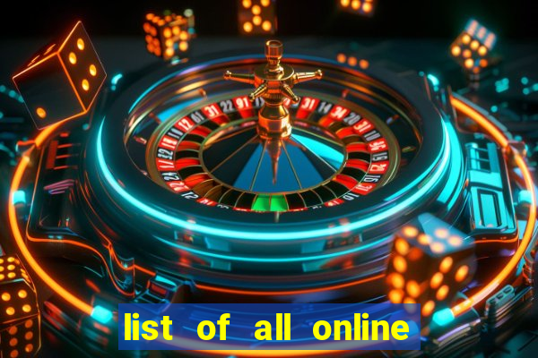 list of all online bingo sites