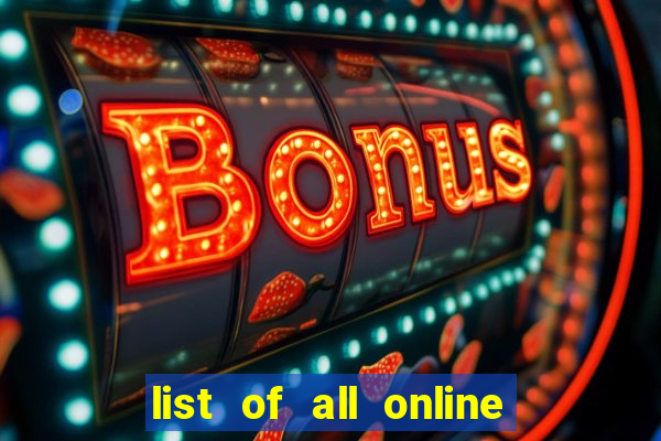 list of all online bingo sites