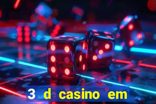 3 d casino em movimento com baralho