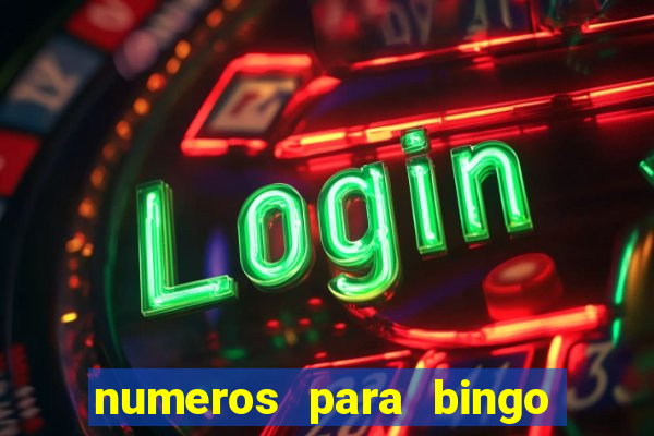 numeros para bingo de 1 a 100