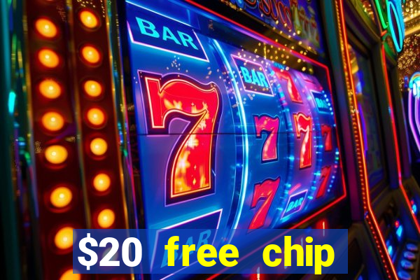 $20 free chip offered by desert nights casino