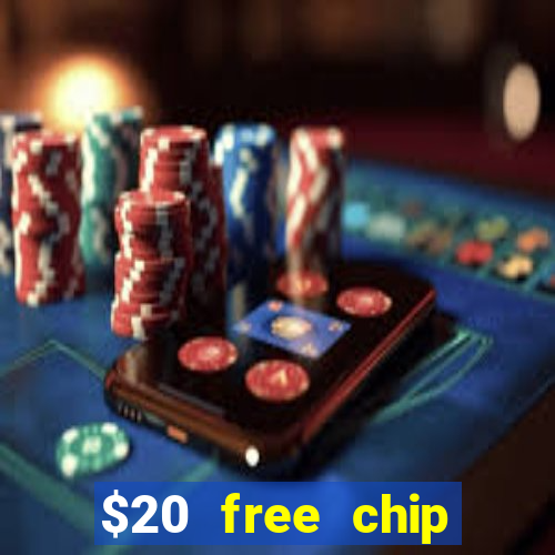 $20 free chip offered by desert nights casino