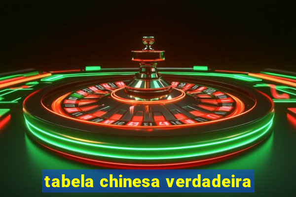 tabela chinesa verdadeira