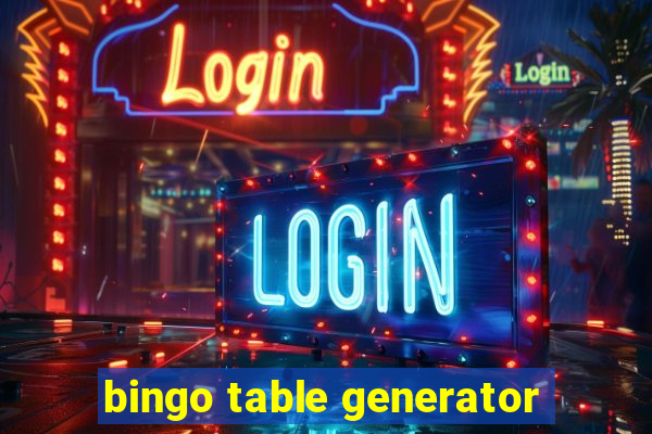 bingo table generator