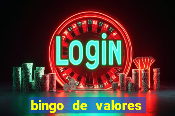 bingo de valores para imprimir