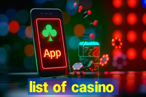 list of casino