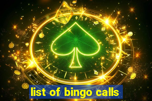 list of bingo calls