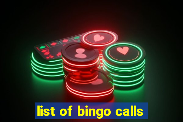 list of bingo calls