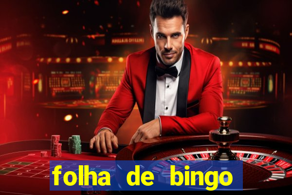 folha de bingo para imprimir