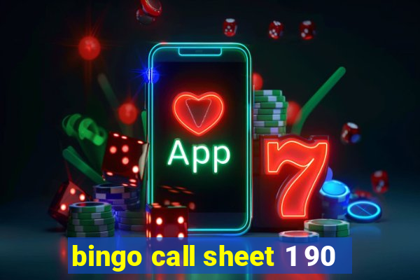 bingo call sheet 1 90