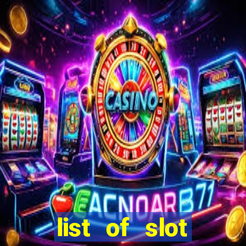 list of slot machines at jake's 58