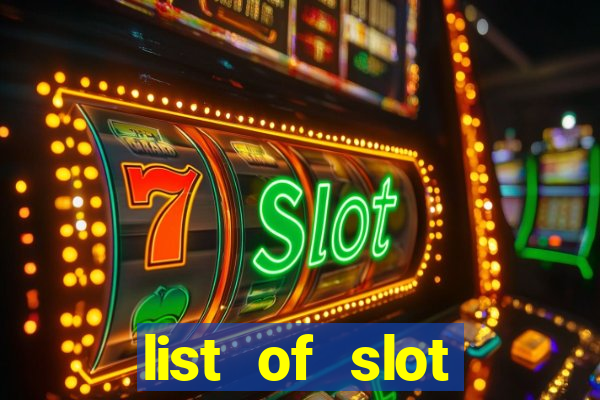 list of slot machines at jake's 58