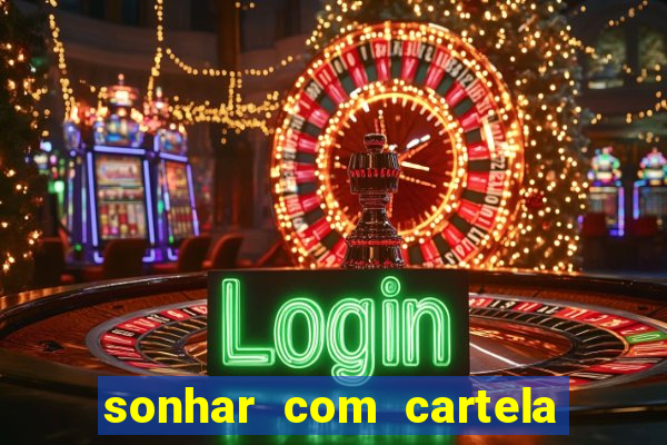 sonhar com cartela de bingo