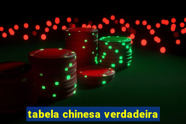 tabela chinesa verdadeira