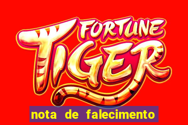 nota de falecimento em campos altos hoje